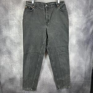Vintage Levi's 551 90's Relaxed Fit Black Tapered Leg High Rise Mom Jean Size 18
